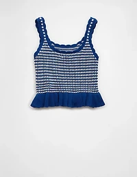 AE Crochet Peplum Tank Top