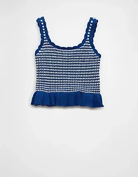 AE Crochet Peplum Tank Top