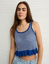 AE Crochet Peplum Tank Top