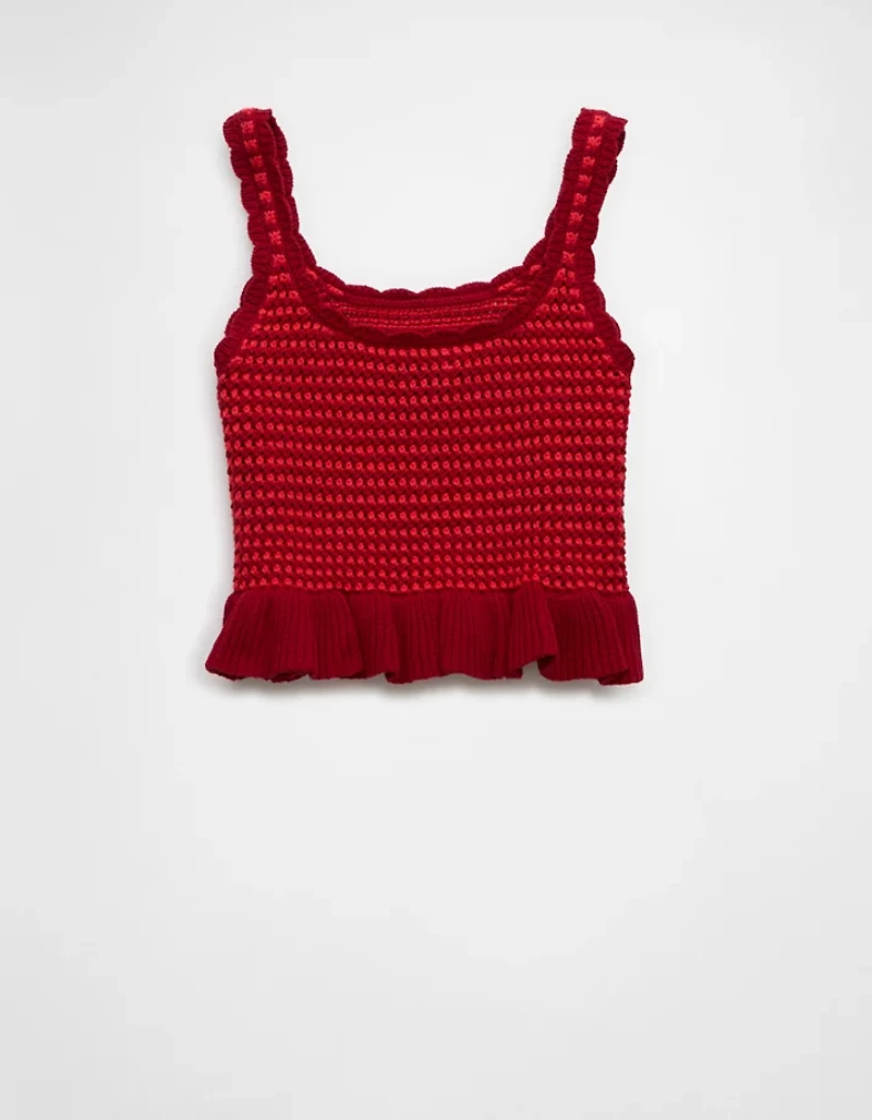 Débardeur à basque au crochet AE