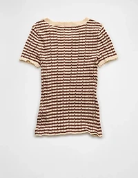 AE Henley Pointelle Sweater T-Shirt