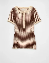 AE Henley Pointelle Sweater T-Shirt