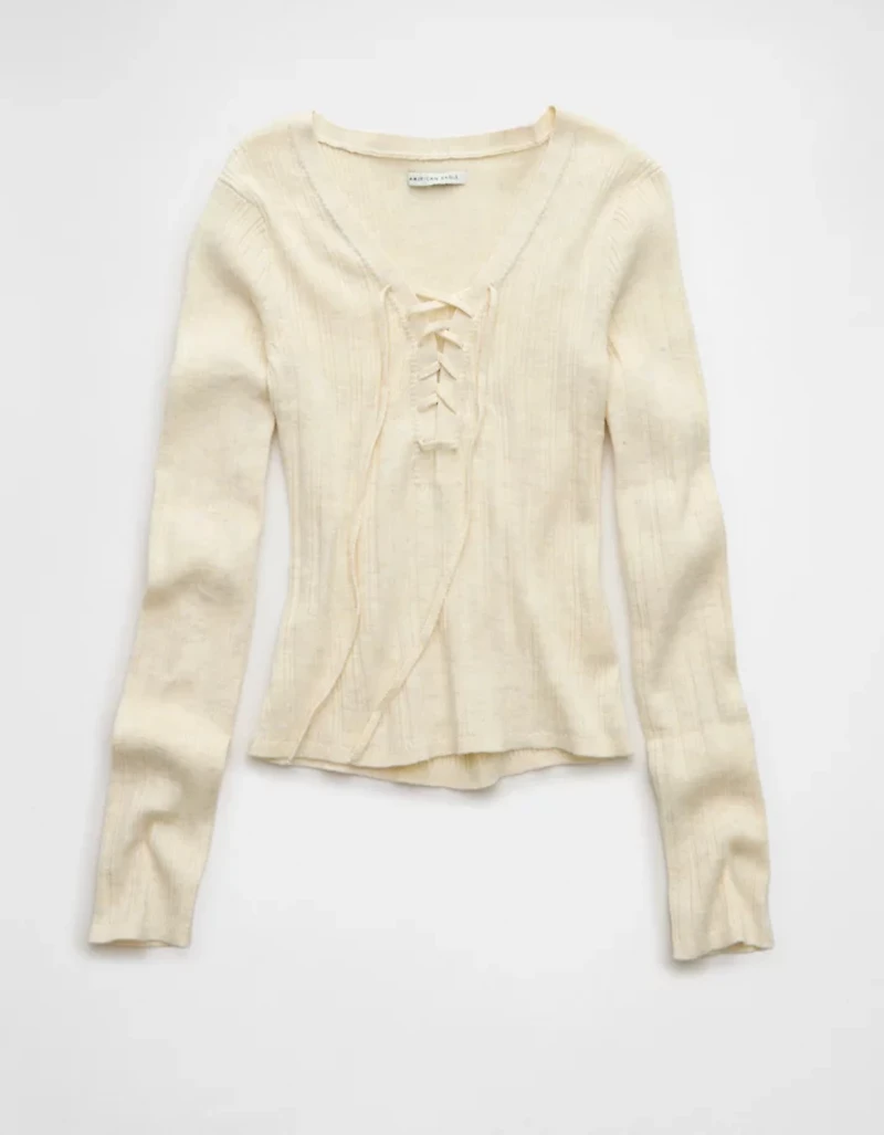 AE Lace-Up Sweater
