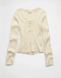 AE Lace-Up Sweater