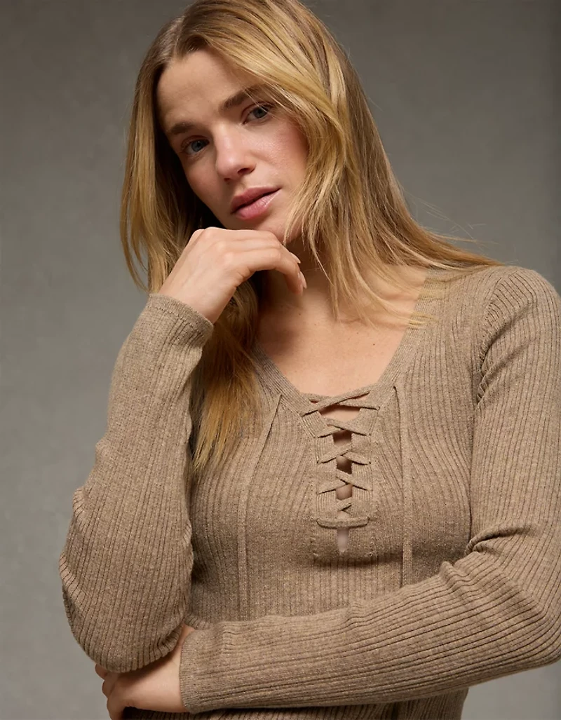 AE Lace-Up Sweater