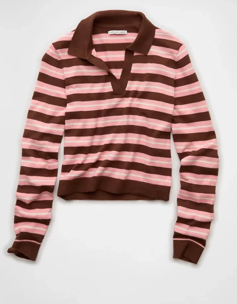 AE Cropped Polo Sweater