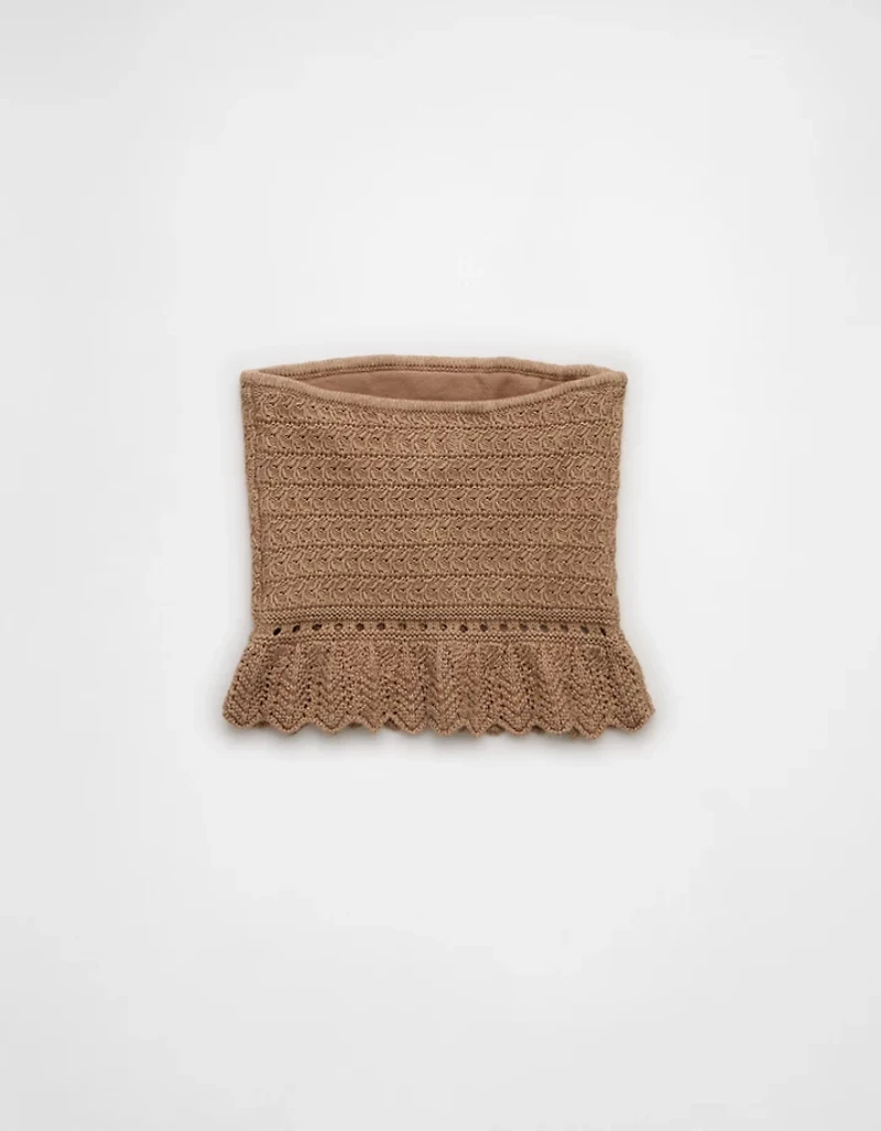 AE Crochet Cropped Peplum Tube Top