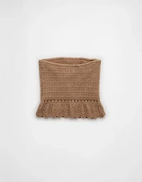 AE Crochet Cropped Peplum Tube Top