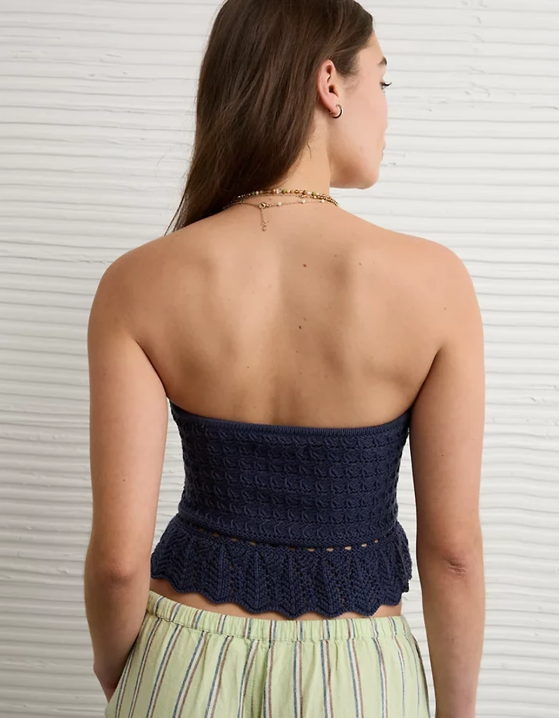 Haut tube court au crochet à basque AE