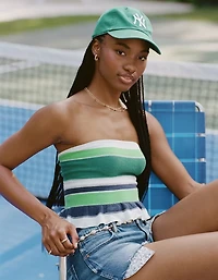 AE Cropped Peplum Sweater Tube Top