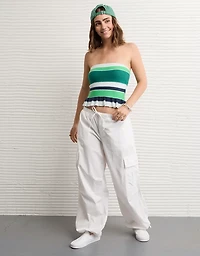 AE Cropped Peplum Sweater Tube Top