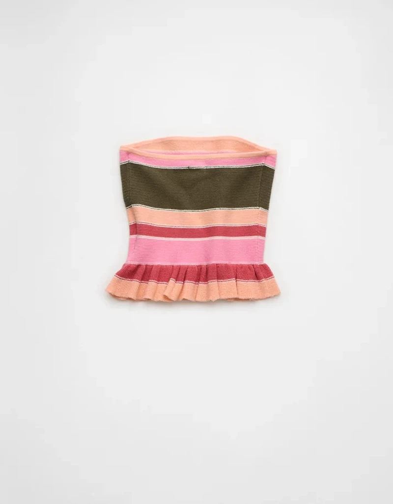 Bustier tubulaire en tricot à basque AE