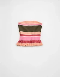 Bustier tubulaire en tricot à basque AE