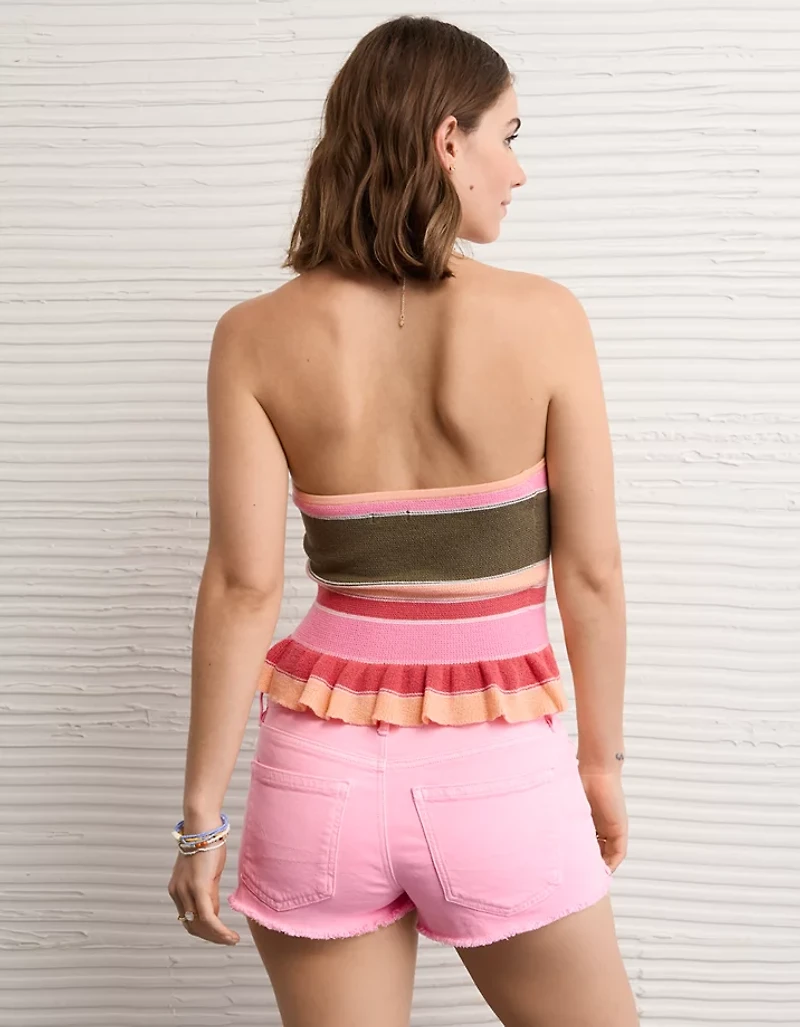 Bustier tubulaire en tricot à basque AE