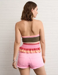 Bustier tubulaire en tricot à basque AE