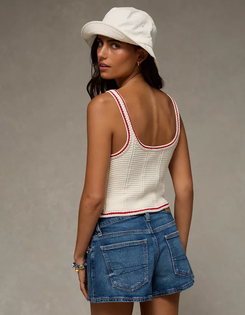 AE Lace-Up Knit Tank Top