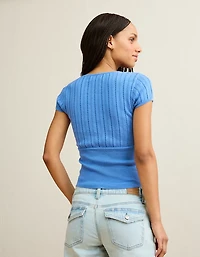AE V-Neck Crossover Sweater Tee