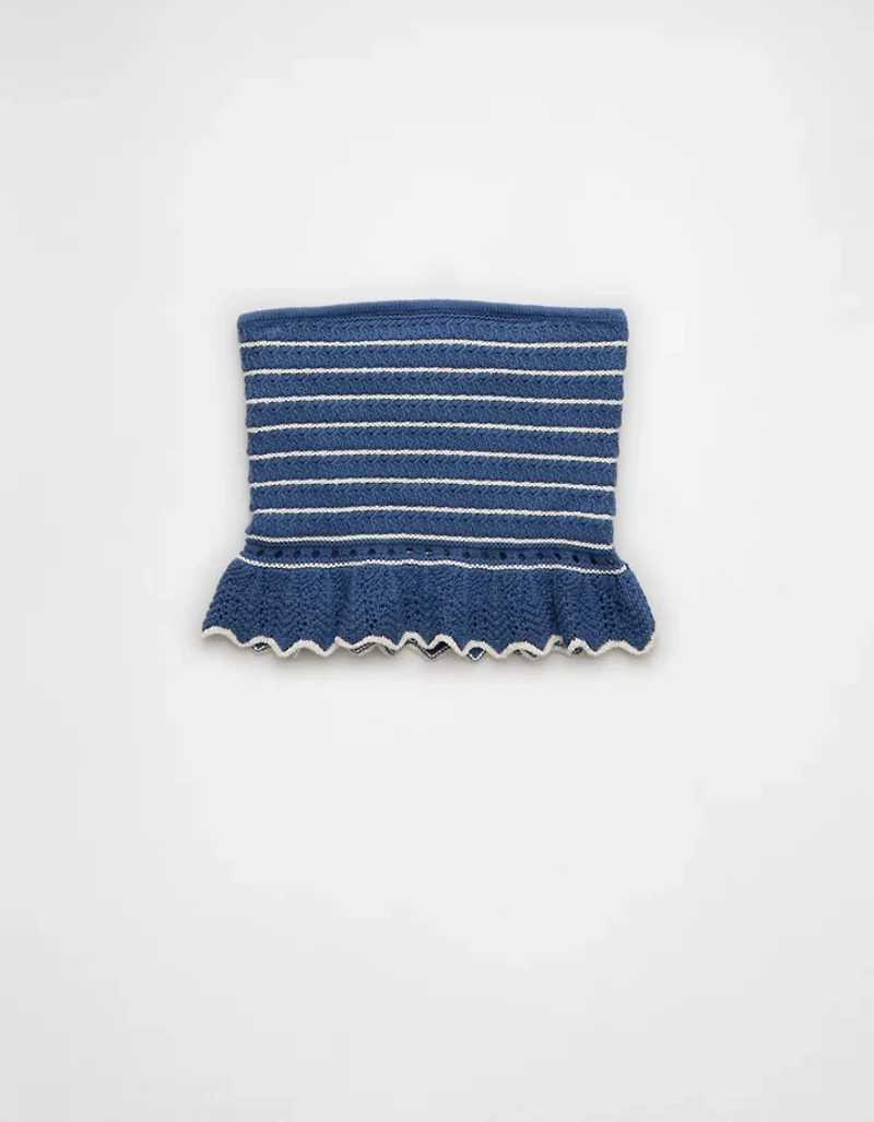 Haut tube court au crochet à basque AE