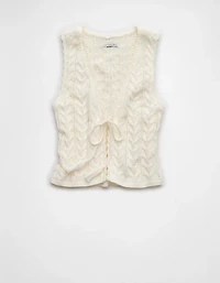 AE Cable-Knit Tie-Front Sweater Vest