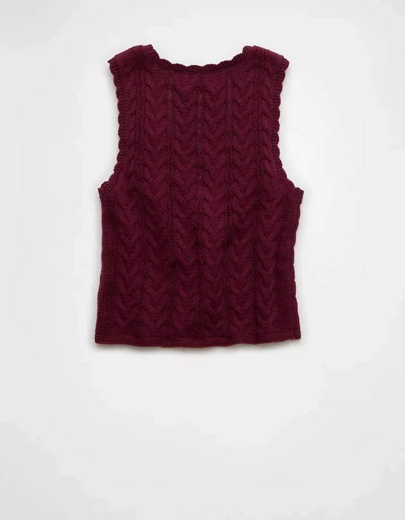 AE Cable-Knit Tie-Front Sweater Vest