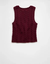 AE Cable-Knit Tie-Front Sweater Vest