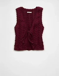 AE Cable-Knit Tie-Front Sweater Vest