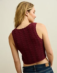 AE Cable-Knit Tie-Front Sweater Vest