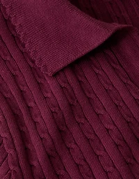 AE V-Neck Cable Knit Sweater Polo