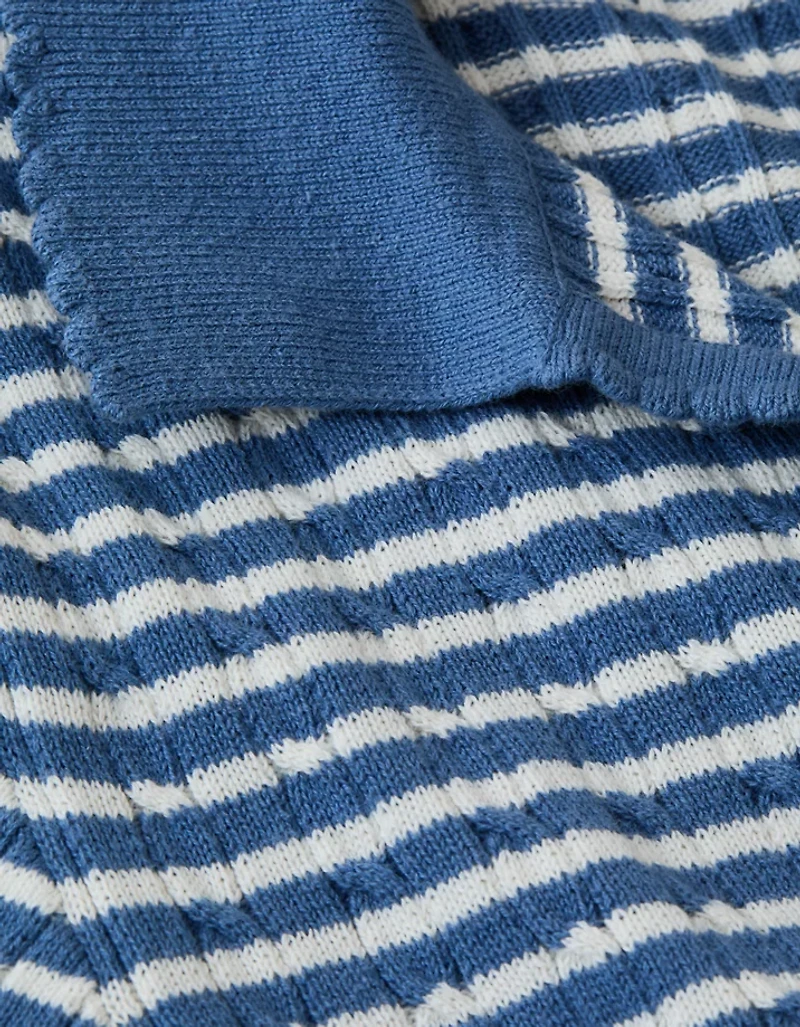 Polo chandail à encolure en V tricot torsadé AE