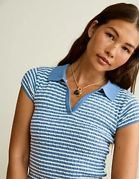 AE V-Neck Cable Knit Sweater Polo