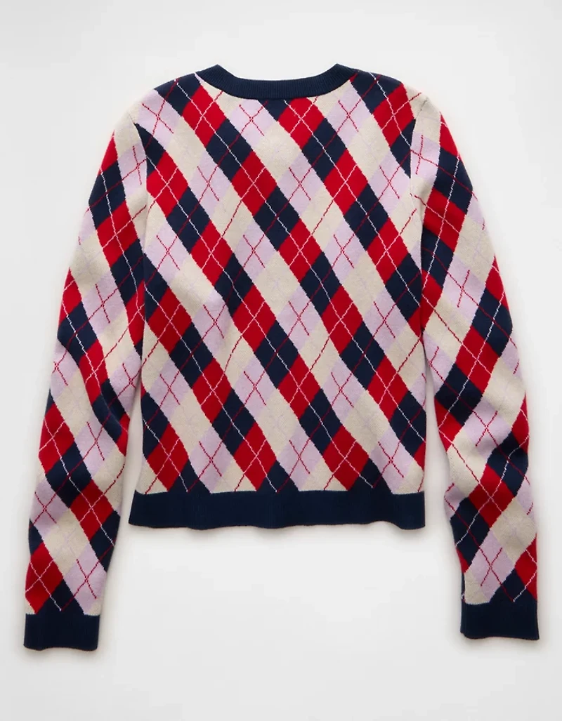 AE x The Summer I Turned Pretty Crew Neck Argyle Cardigan