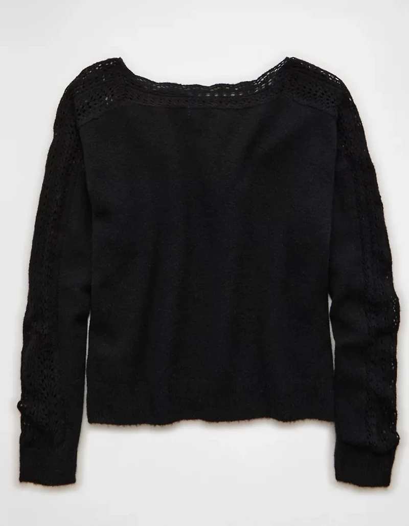 AE Whoa So Soft Lace Sweater