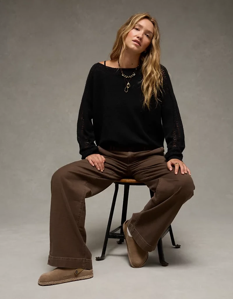 AE Whoa So Soft Lace Sweater