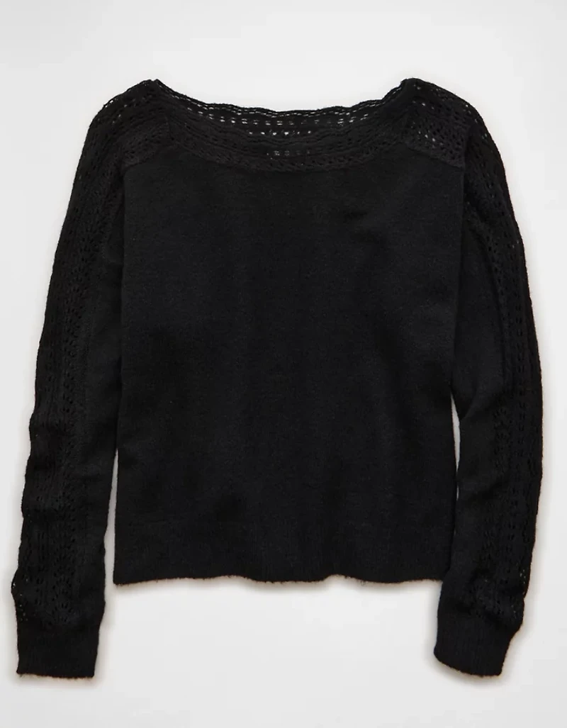 AE Whoa So Soft Lace Sweater