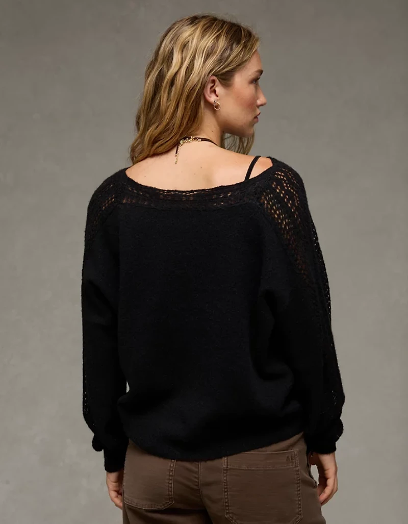 AE Whoa So Soft Lace Sweater