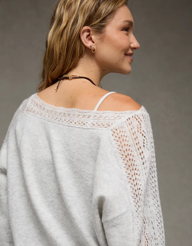 AE Whoa So Soft Lace Sweater