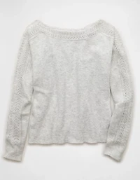 AE Whoa So Soft Lace Sweater