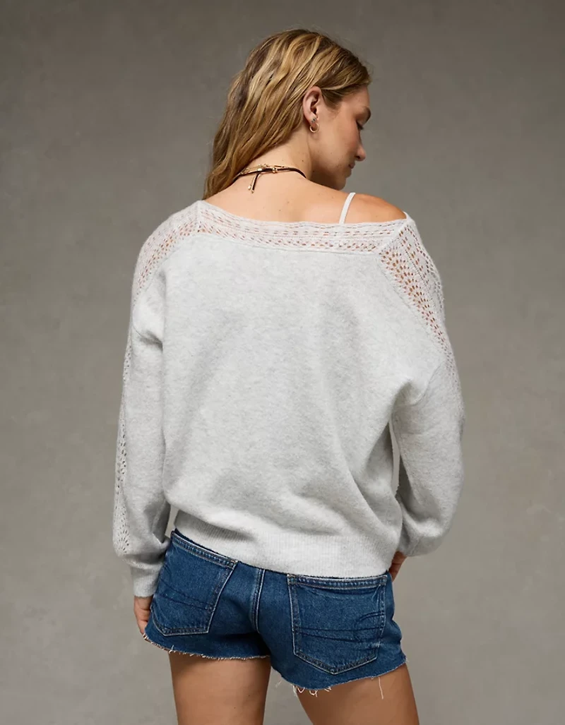 AE Whoa So Soft Lace Sweater