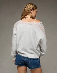 AE Whoa So Soft Lace Sweater