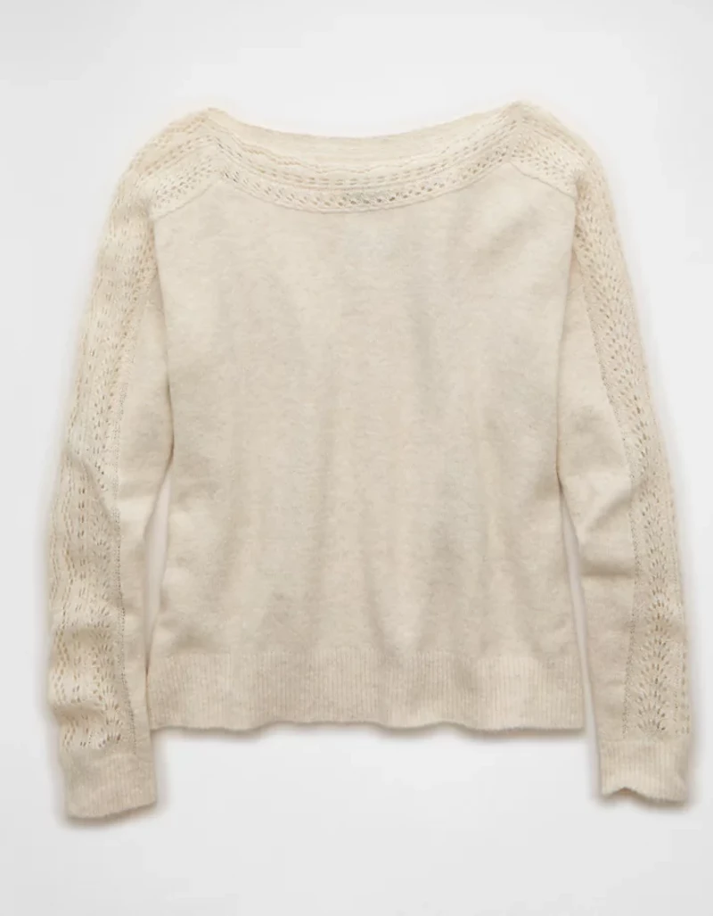AE Whoa So Soft Lace Sweater
