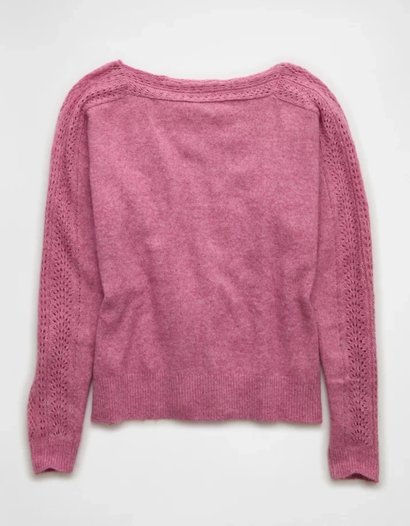AE Whoa So Soft Lace Sweater