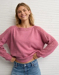 AE Whoa So Soft Lace Sweater