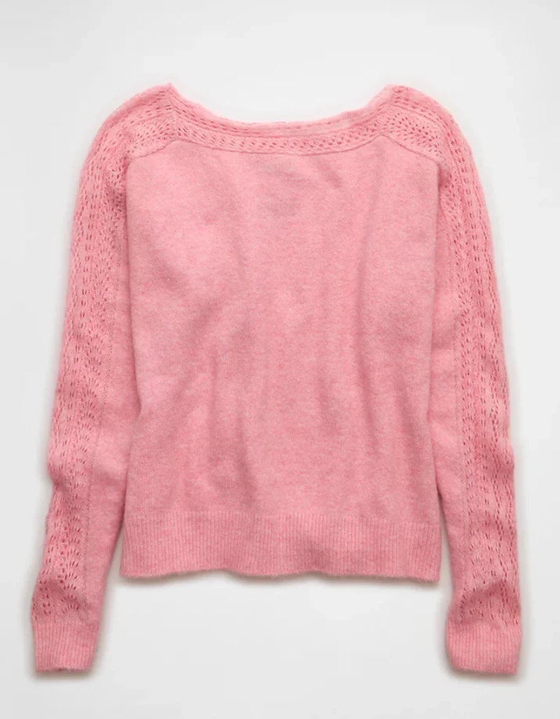 AE Whoa So Soft Lace Sweater