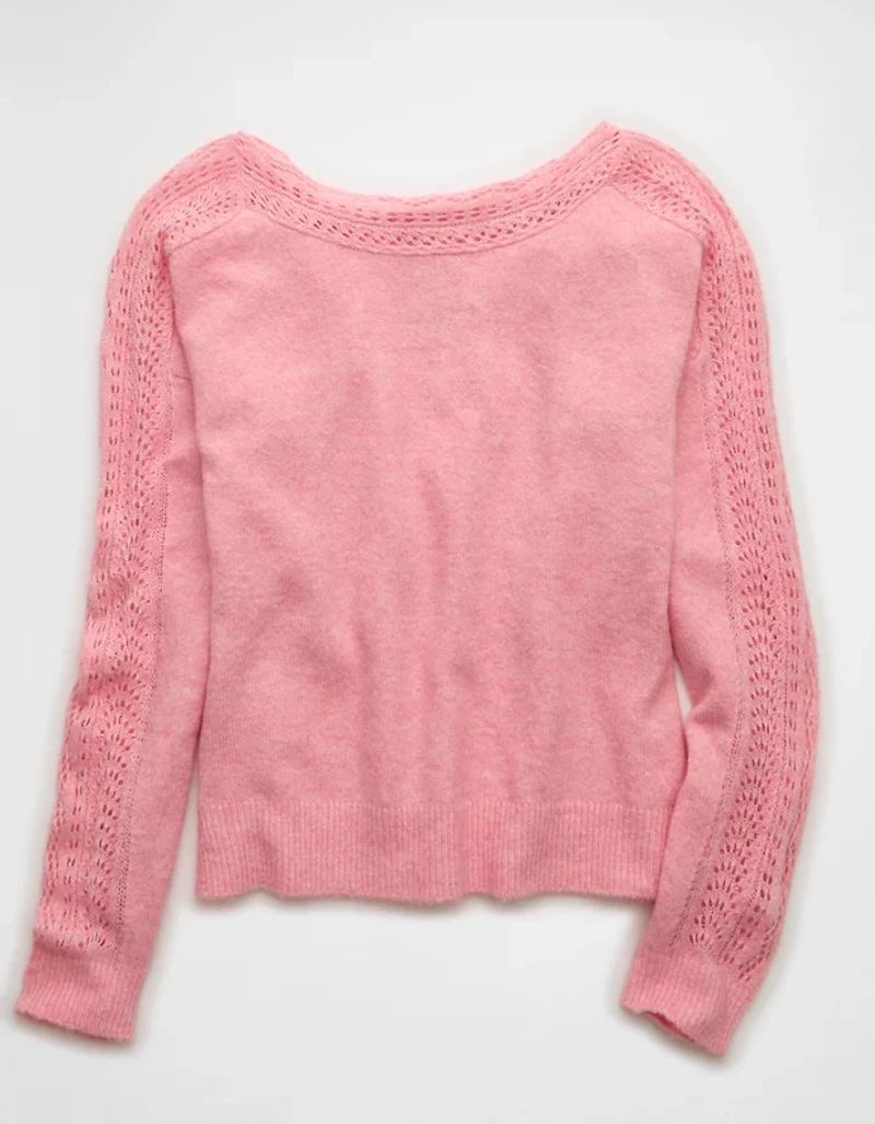 AE Whoa So Soft Lace Sweater