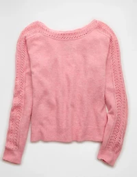 AE Whoa So Soft Lace Sweater