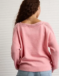 AE Whoa So Soft Lace Sweater