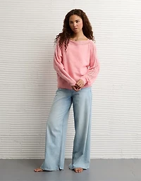 AE Whoa So Soft Lace Sweater