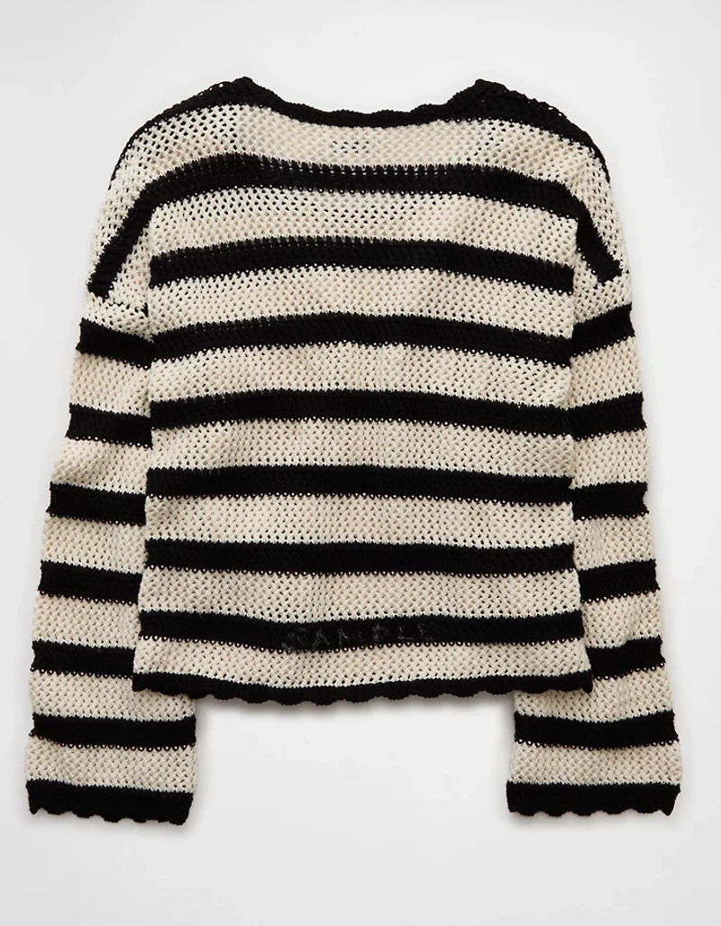 AE Cropped Crochet Sweater