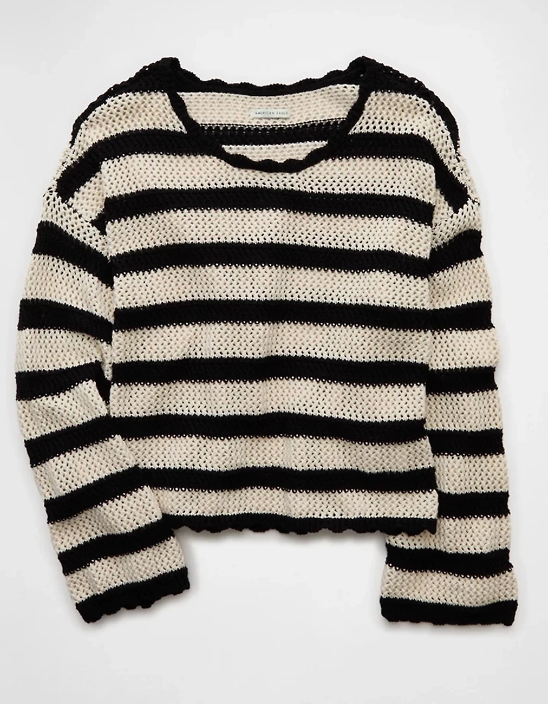 AE Cropped Crochet Sweater