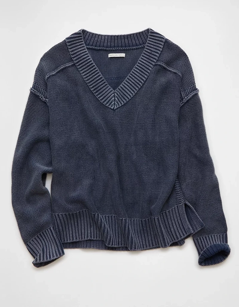 Chandail à encolure en V longue fin de semaine AE